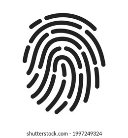 icon or symbol of fingerprint in flat style