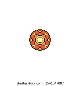 icon / symbol of a floral pattern with mandala style, simple and colorful