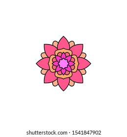 icon / symbol of a floral pattern with mandala style, simple and colorful