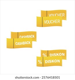 Icon or symbol in the form of a gift voucher.