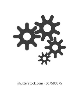Icon symbol gear mechanism gray illustration isolate on a white background. Stylish vector illustration for web design.