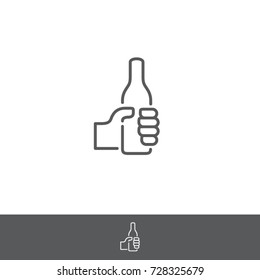 icon symbol hand hold bottle

