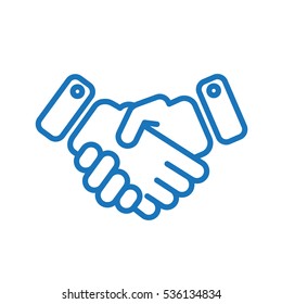 Icon symbol handshake design vector template communication, Vector Illustration Set