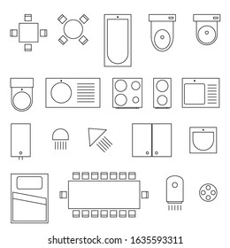 icon and symbol for home and work space on white