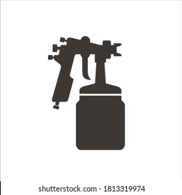 Icono / imagen de símbolo del vector de la pistola de pintura de aerosol.