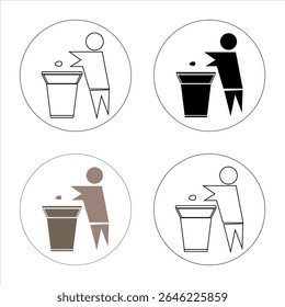 ICON SYMBOL IMAGE: THROW GARBAGE IN ITS PLACE