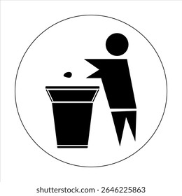 ICON SYMBOL IMAGE: THROW GARBAGE IN ITS PLACE