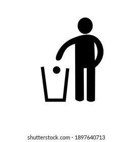 información de símbolo de icono eliminar la basura en una ilustración de vector bin