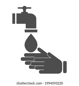 The icon symbol invites the public to always wash their hands to avoid the virus