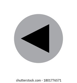 Icon symbol left arrow on gray background