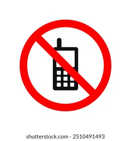 icon symbol of no or prohibited use of phone, flat design vector