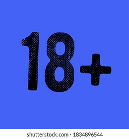 icon a symbol, on a blue background, mature, old enough