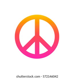 Icon "Symbol of peace". bright outline on a white background. Vector image.