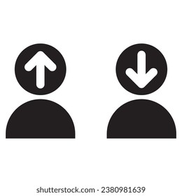 icon is a symbol of a person that depicts the increase and decrease in a person's quality