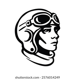 icon symbol pilot aviator civil vector monochrome