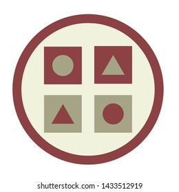 icon symbol, pink simple design.
