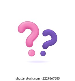 icon or symbol of question mark. FAQ or frequently asked questions. 3d and realistic concept design. design element