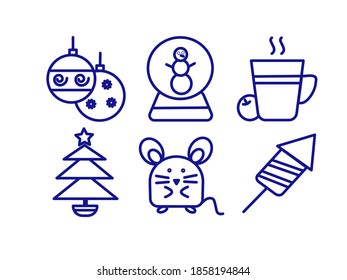 Icon symbol set. Xmas set. Christmas. Vector illustration.