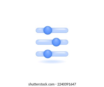 icon and symbol of setting, configuration, Adjustment, and management. 3d and realistic concept design. vector elements