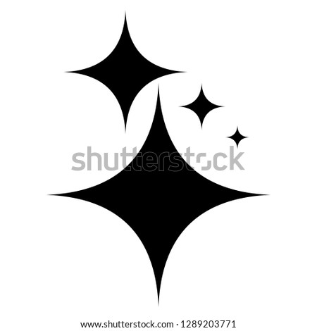 Icon symbol Shine, vector shining stars Shine, sign of purity and gloss
