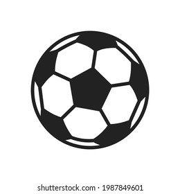 icon or symbol of soccer ball in flat style