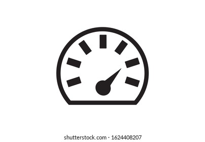 Icon symbol of speed with pointer or speedometer