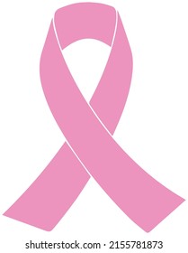 Símbolo icono de lucha y conciencia contra el cáncer de mama, cinta rosa. Ideal para materiales educativos e información
