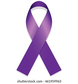 Icon symbol of struggle and awareness, purple ribbon. Ideal for educational materials and information