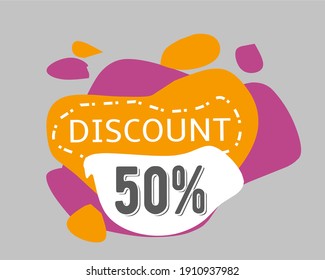 icon symbol that reads 50% discount for business