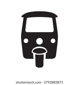 Icon symbol of a Tuk tuk, a motorized three wheeled taxi which is a popular mode of transportation