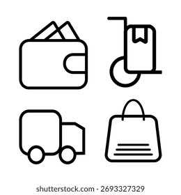 Diseño de contorno de Vector de iconos y símbolos