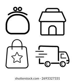 Diseño de contorno de Vector de iconos y símbolos