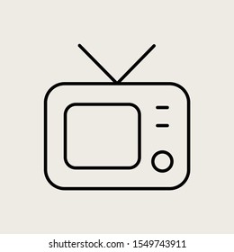 Icon Symbol Vector Outline TV Video Movie
