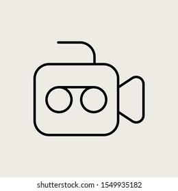 Icon Symbol Vector Outline Video Camera