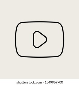 Icon Symbol Vector Outline Video Player