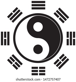 Icon symbol, Yin Yang, represents an oriental philosophy, oriental medicine. Ideal for educational and institutional materials