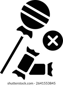 The icon symbolizes a prohibition on consuming sweets or restrictions on sweet foods which have a negative impact on children's development.