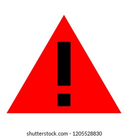 icon symbolizing alert in red with a black exclamation point in the center