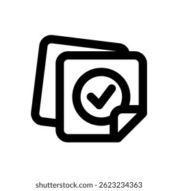 Ícone que simboliza aprovação, validação ou verificação, ideal para uso em interfaces digitais, certificações e garantia de qualidade.