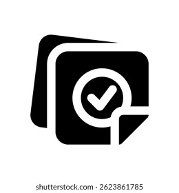 Icon symbolizing approval, validation, or verification, ideal for use in digital interfaces, certifications, and quality assurance.