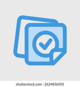 Symbol für Genehmigung, Validierung oder Überprüfung, ideal für die Verwendung in digitalen Schnittstellen, Zertifizierungen und Qualitätssicherung.