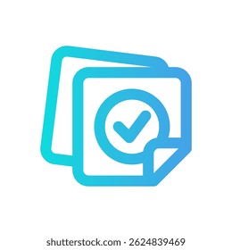 Icon symbolizing approval, validation, or verification, ideal for use in digital interfaces, certifications, and quality assurance.