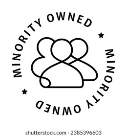 An icon symbolizing businesses that are minority owned, emphasizing inclusivity, diversity in ownership, and the circular badge of recognition.