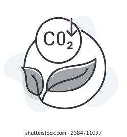 Un ícono que simboliza la reducción de las emisiones de carbono y la sensibilización sobre las huellas de carbono y el control de los gases de efecto invernadero.