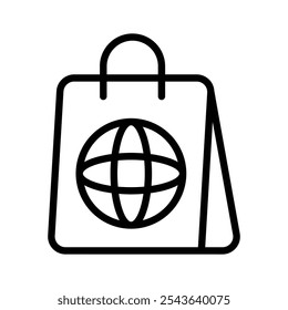 Icon symbolizing global commerce and international shopping
