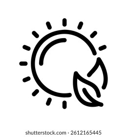 Icon symbolizing renewable energy sources, photosynthesis process, or ecological balance