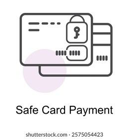 An icon symbolizing secure online transactions and the protection of financial card details.