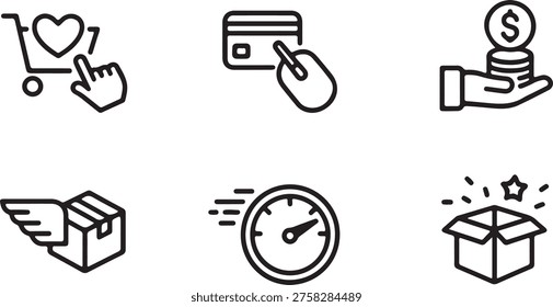 Icon symbolizing a special gift, surprise, reward, or the excitement of unboxing a new product with sparkles.