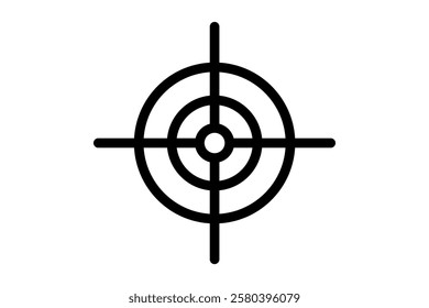 Icon symbolizing the target. Simple design. Vector line art.