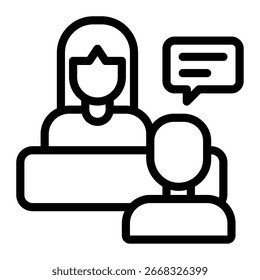Icono que simboliza la colaboración en equipo y la Asistencia al cliente para Sitios web y App, ideal para el marketing y el diseño de interfaz de usuario.